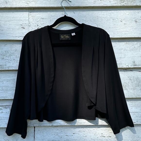 Bob Mackie Sweaters - BOB MACKEY black plus size Cardigan cropped whimsygoth vamp feminine